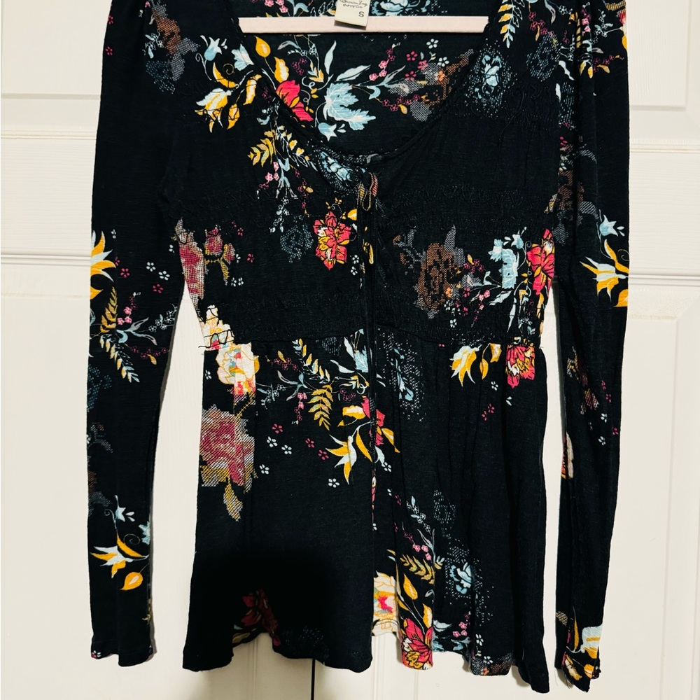 2- Floral Black Women's Tops in this listing both are size small